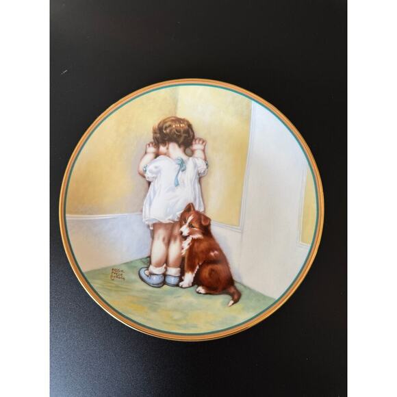 In Disgrace by Bessie Pease Gutmann Collector's Plate, 23k Gold Rim - Picture 1 of 6